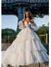 Sweetheart Ivory Dramatic Layered Wedding Dress Ball Gown